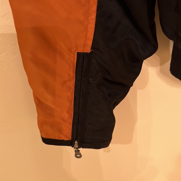 Harley Davidson Embroidered Black & Orange LOGO Motorcycle Jacket - Picture 5 of 15